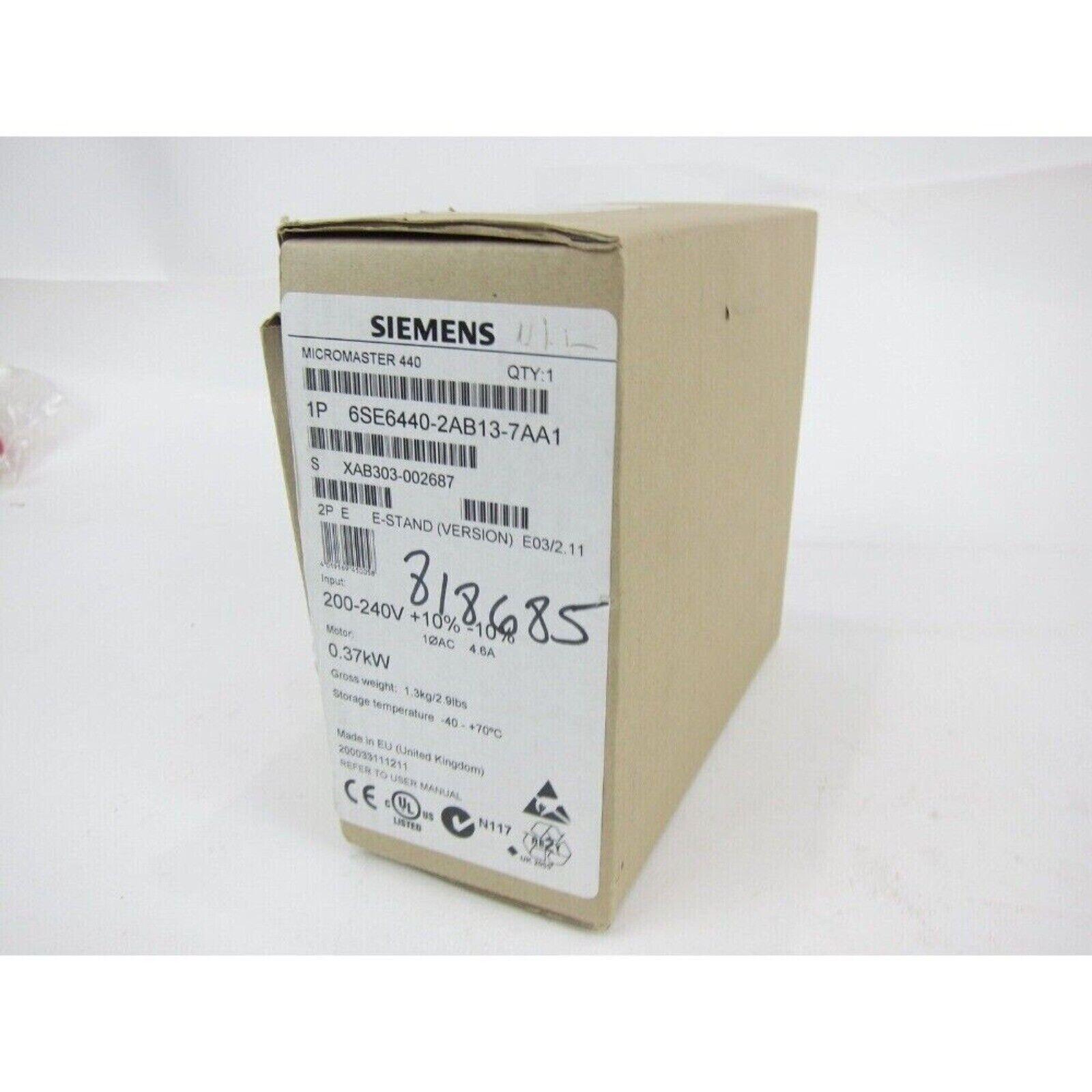 6SE6440-2AB13-7AA1 MICROMASTER440 without filter 6SE6 440-2AB13-7AA1