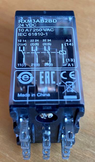 miniature plug in relay, Harmony Electromechanical Relays, 10A, 3CO, with LED, lockable test but to n, 24V DC