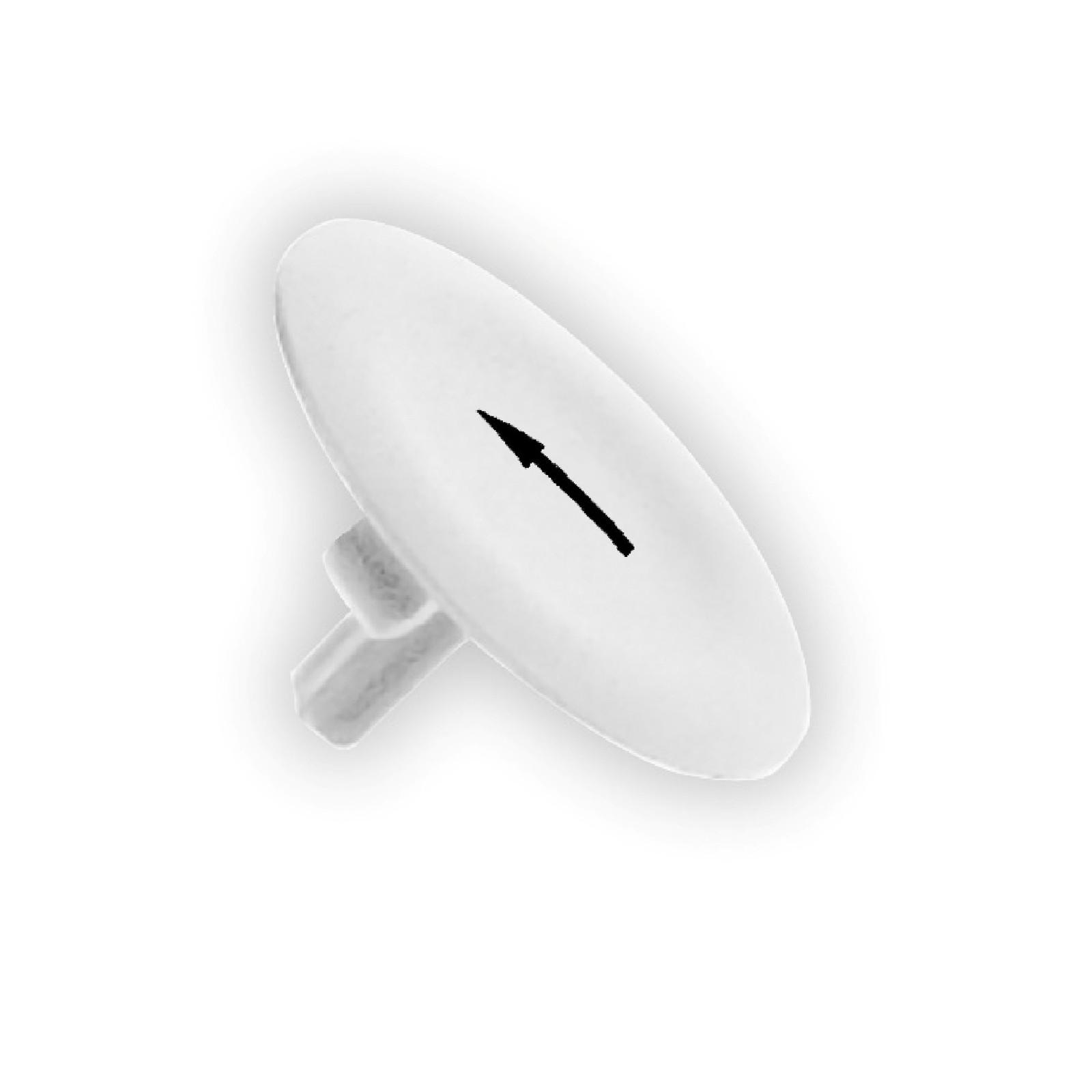 Cap for push button head, Harmony XB4, plastic, white, 22mm, black marked arrow