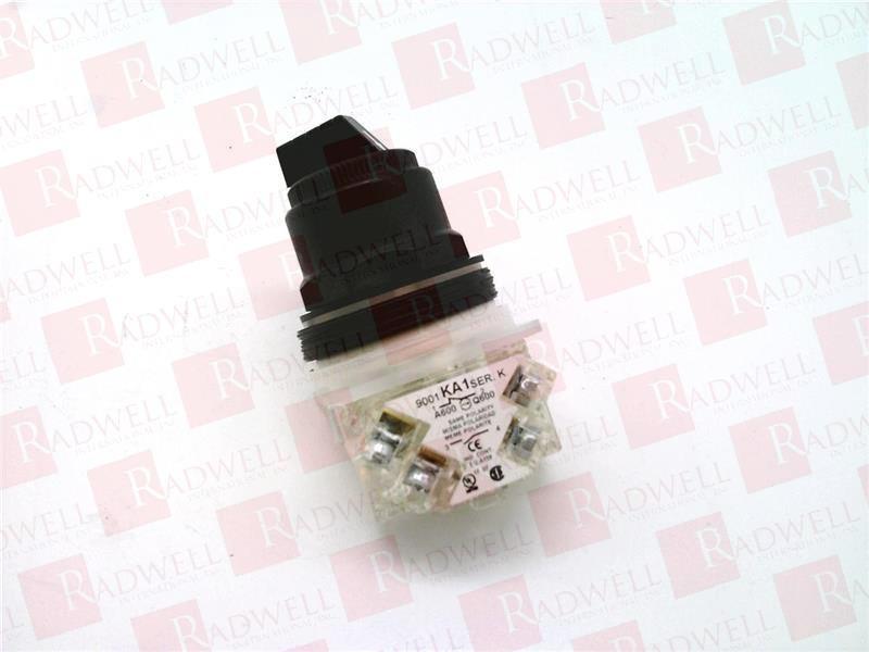 Selector switch, Harmony 9001SK, plastic, standard handle, black, 30mm, 2 positions, stay put, 1 CO
