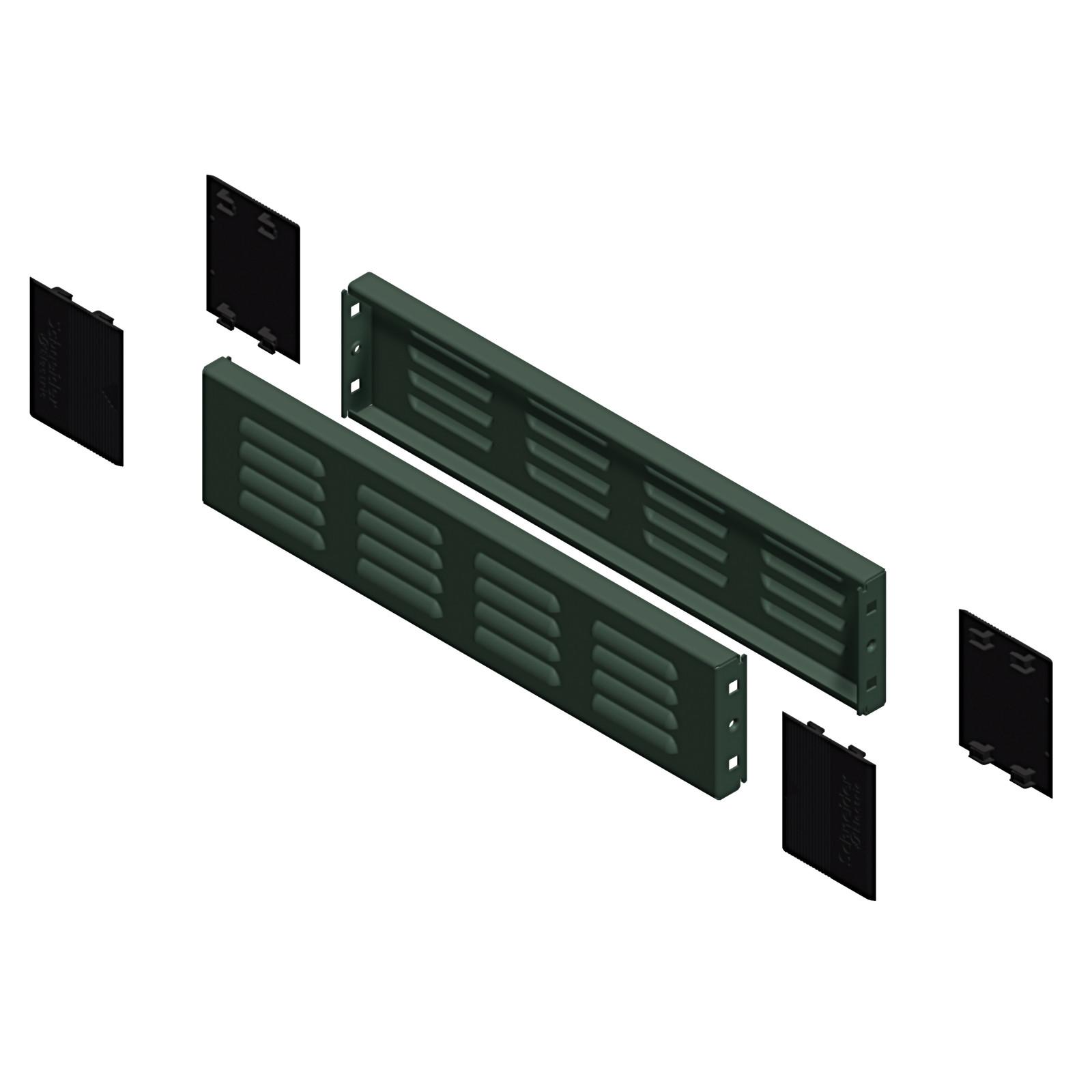 Plinth ventilated side panels, PanelSeT SFN, Spacial SF, Spacial SM, for electrical enclosure D600mm, set of 2, H100mm