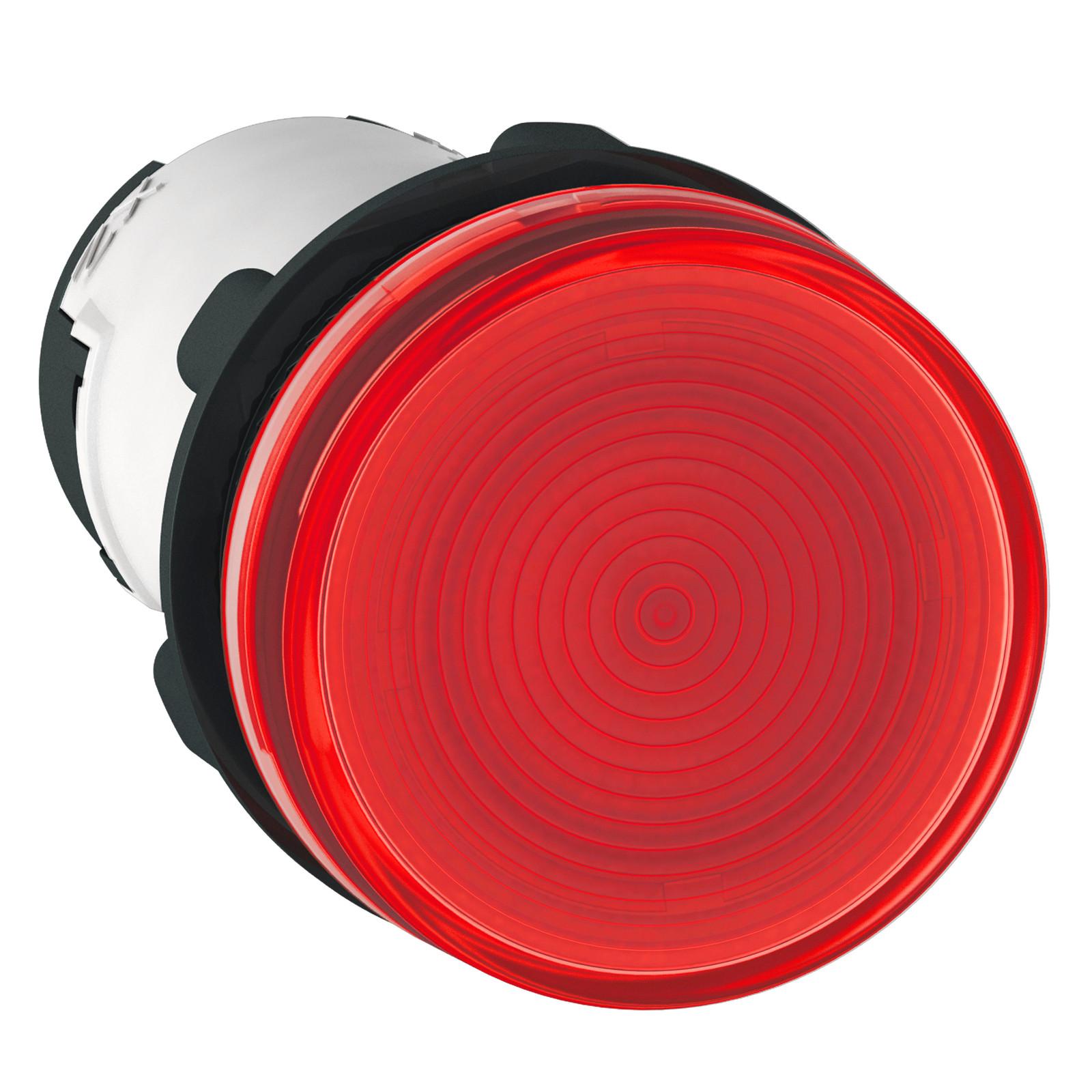 Monolithic pilot light, Harmony XB7, plastic, red, 22mm, plain lens for BA9s bulb, lt 250V