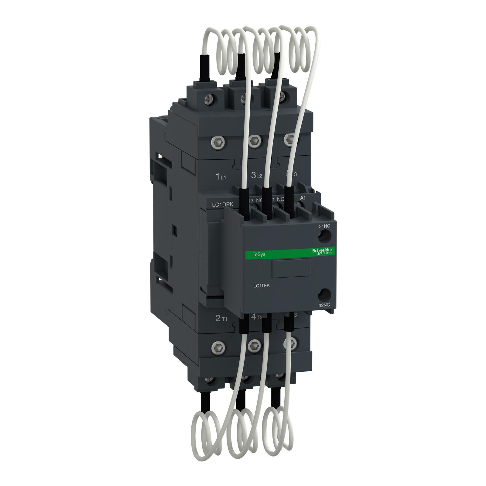 Capacitor contactor, TeSys Deca, 30 kVAR at 400 V/50 Hz, coil 400 V AC 50/60 Hz