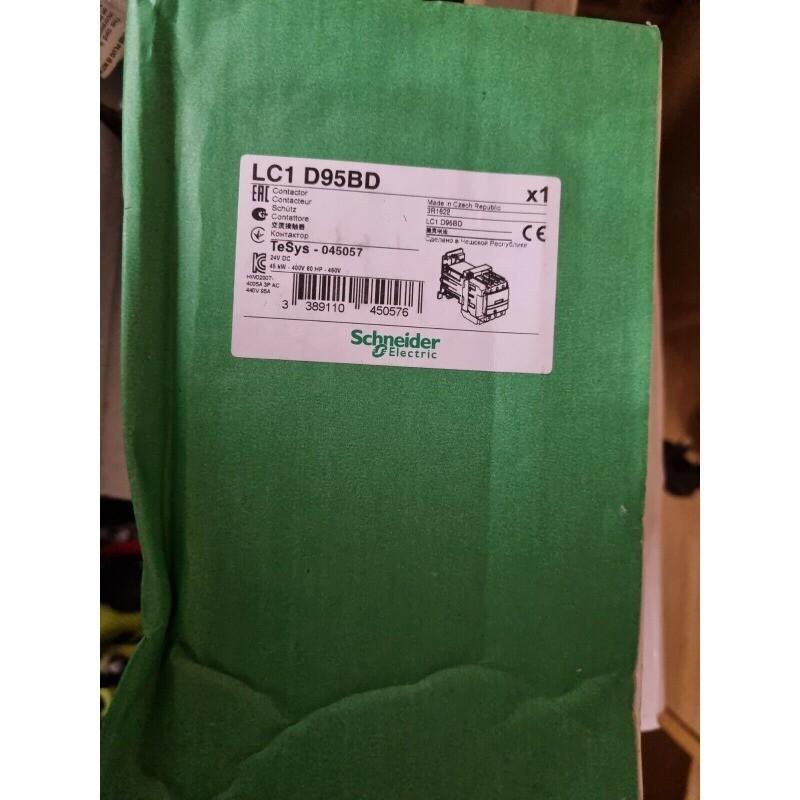 IEC contactor, TeSys Deca, nonreversing, 95A, 60HP at 480VAC, 3 phase, 3 pole, 3 NO, 24VDC coil, open style