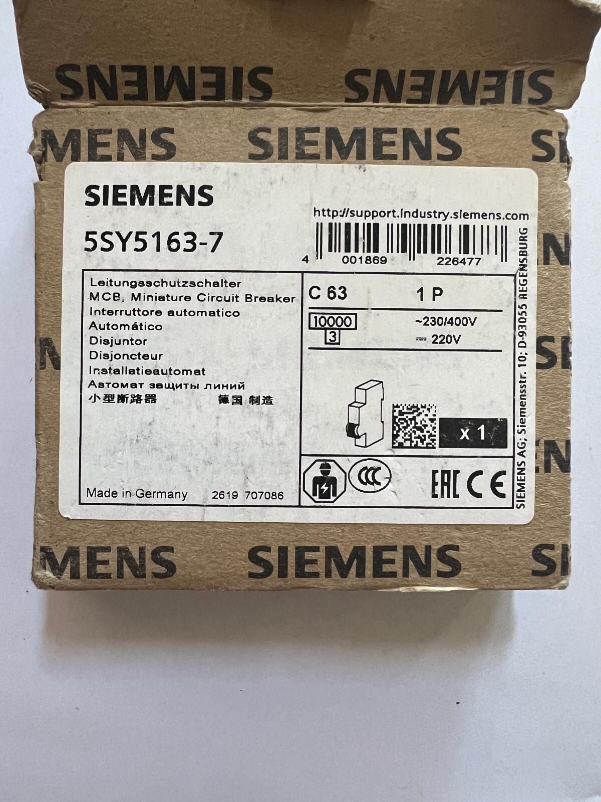 SUP PTOR 5SY5 1P IEC 230V 63A 10K C-TRIP