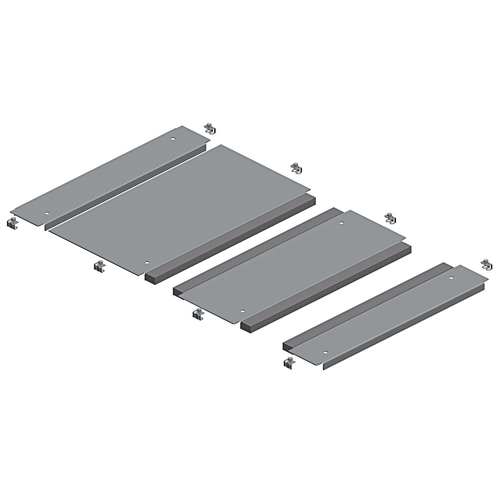 Two entries cable gland plate, PanelSeT SFN, Spacial SF, for electrical enclosure W600 D1200mm, fixed by clips