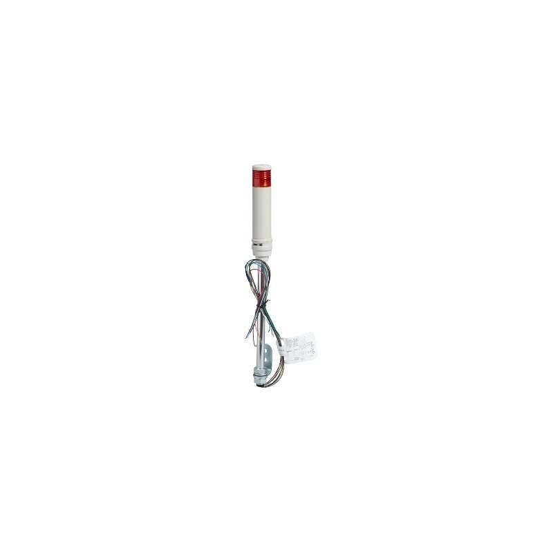 Harmony XVC, Monolithic precabled tower light, plastic, red, Ø40, tube mounting, steady or flashing, buzzer, IP23, 24 V AC/DC