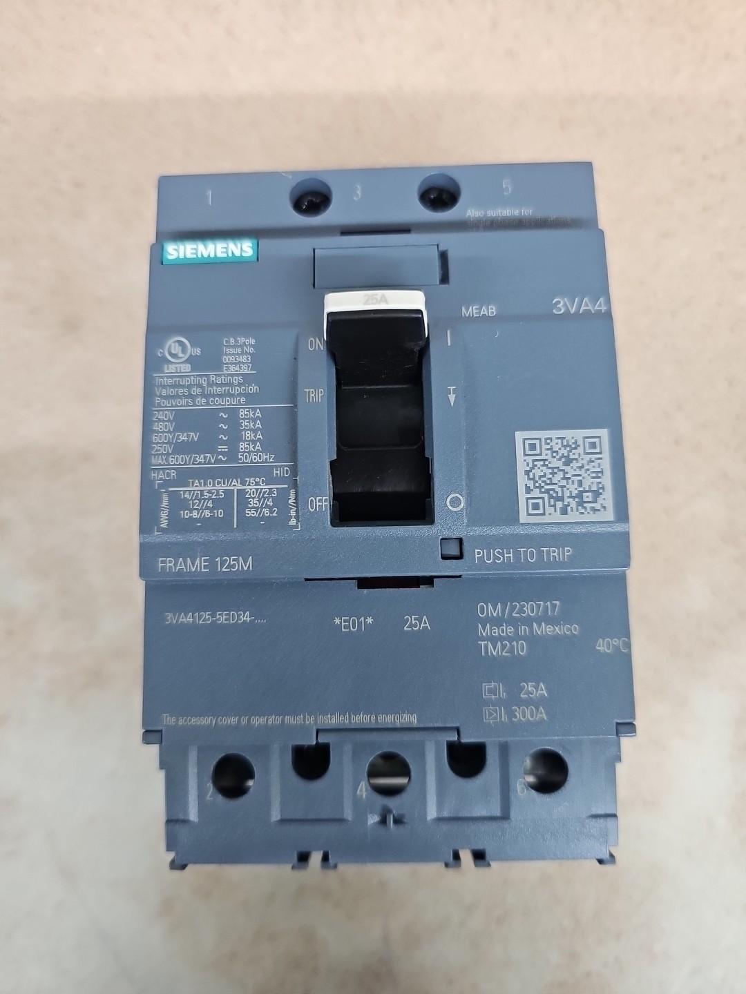 BRKR 3VA41 3P 25A 35KA FTFM LD LUG