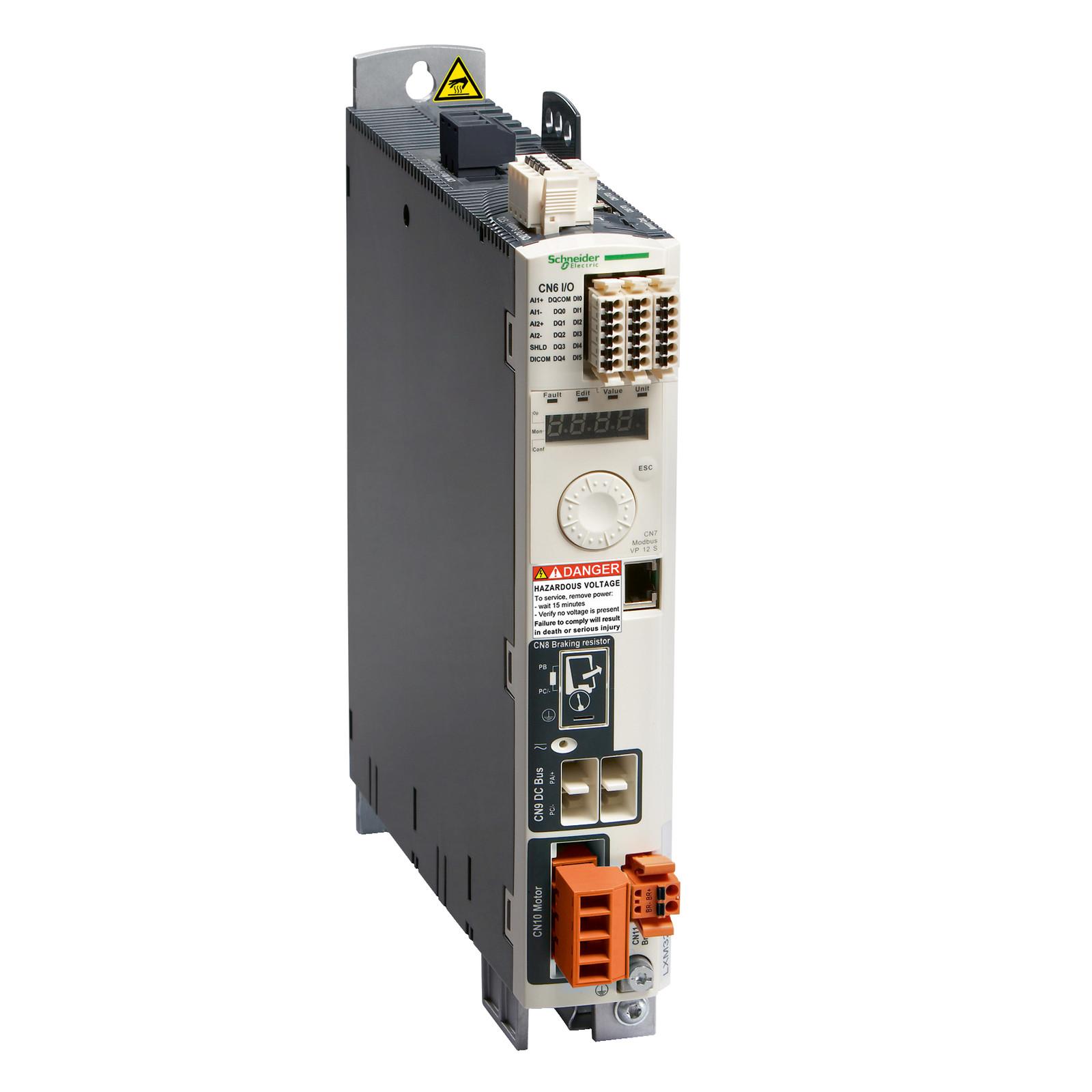 motion servo drive, Lexium 32, 4.5A, single phase, supply voltage 115 to 230V, 0.15 to 0.3kW, modbus