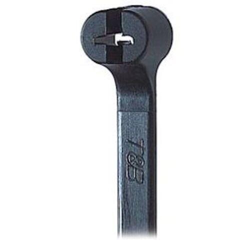 Cable Tie, Black Polyamide (Nylon 6.6) for Temperatures up to 85 Degrees Celsius (185 F), Weather and Ultraviolet Resistant for Indoor and Outdoor Applications, UL/EN/CSA62275 Type 2/21 Rated for AH-2 Plenum, Length of 91.95mm (3.62 Inches), Width of 2.29