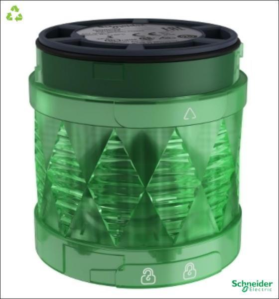 Modular tower light, Harmony XVU, illuminated LED units, green, 60mm, steady, IP65, 24V AC DC