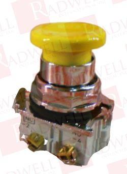 Eaton 10250T pushbutton, 10250T, 30.5 mm, Heavy-Duty, NEMA 3, 3R, 4, 4X, 12, 13, Non-illuminated, Momentary, Mushroom , Yellow actuator, 1NO-1NC, Chrome bezel, Plastic actuator