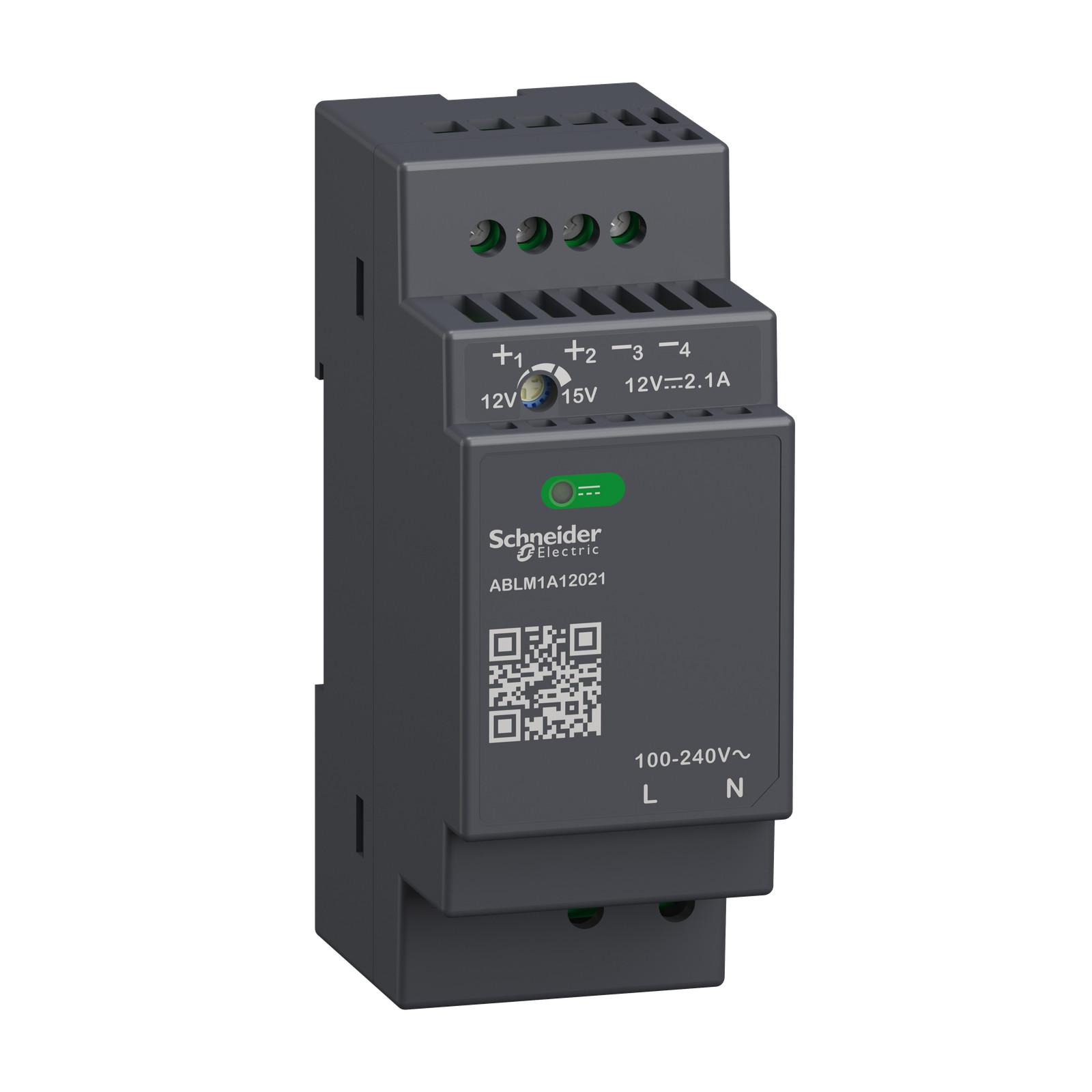 Regulated Power Supply, 100 to 240V AC, 12V, 2.1A, single phase, Modular
