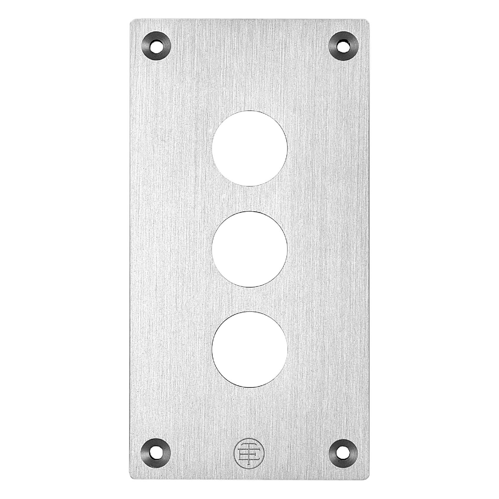 Front plate with fixing screws, Harmony XAP, metal, 3 cut-outs, 22mm, 72 x 138 mm