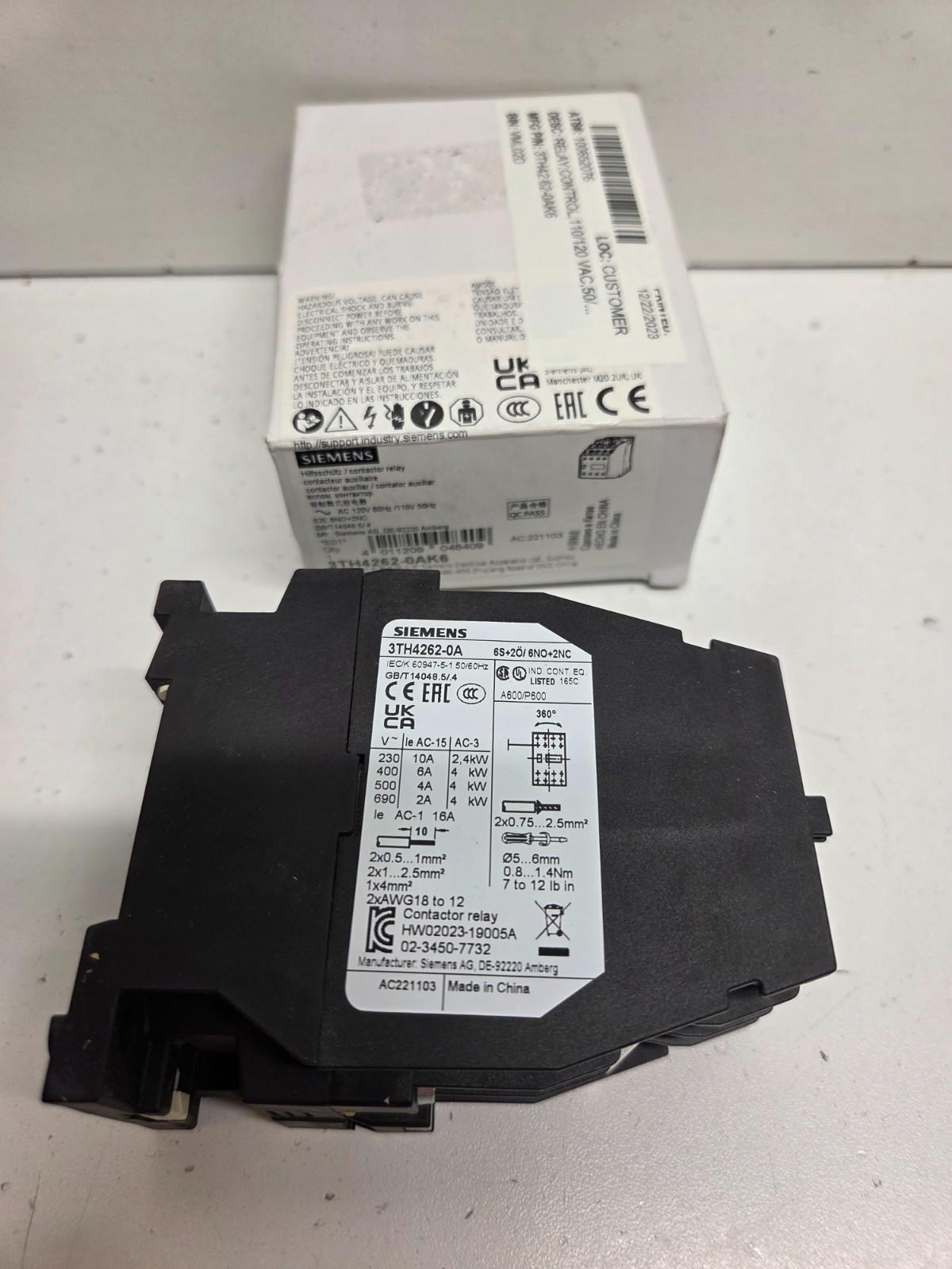 CONTROL RELAY, AC, 120V/60HZ, 110V/50HZ