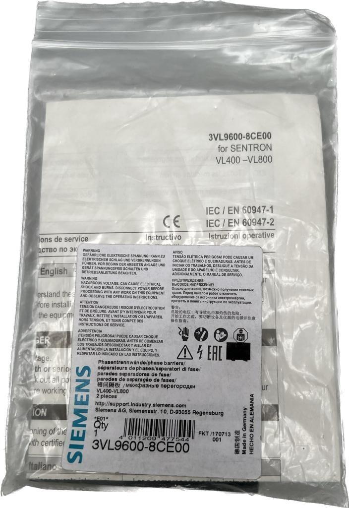 BREAKER VL IEC 3VL4 6 PHASE BARRIER 2 PC