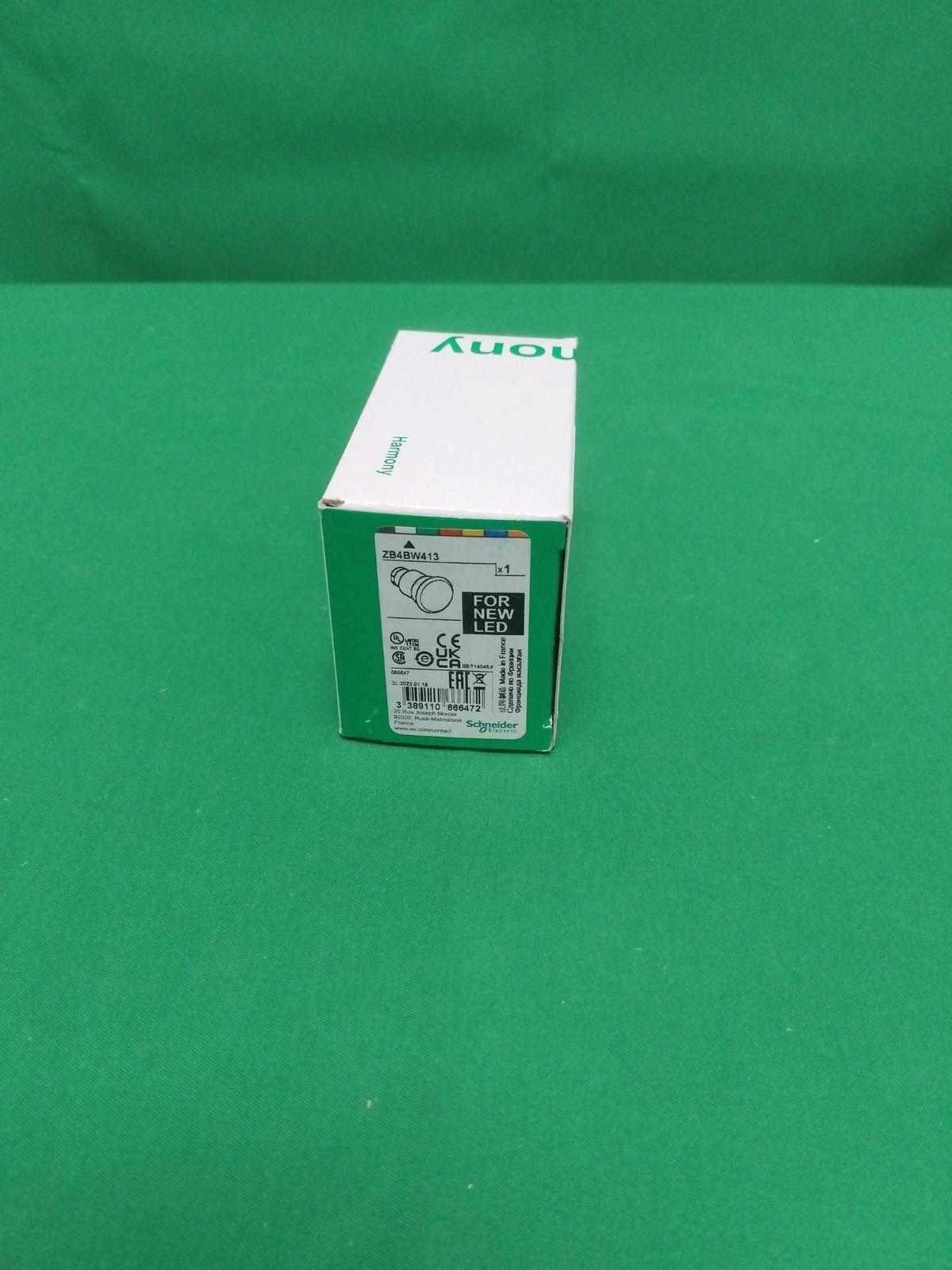 Head for illuminated push button, Harmony XB4, metal, white mushroom 40mm, 22mm, universal LED, spring return