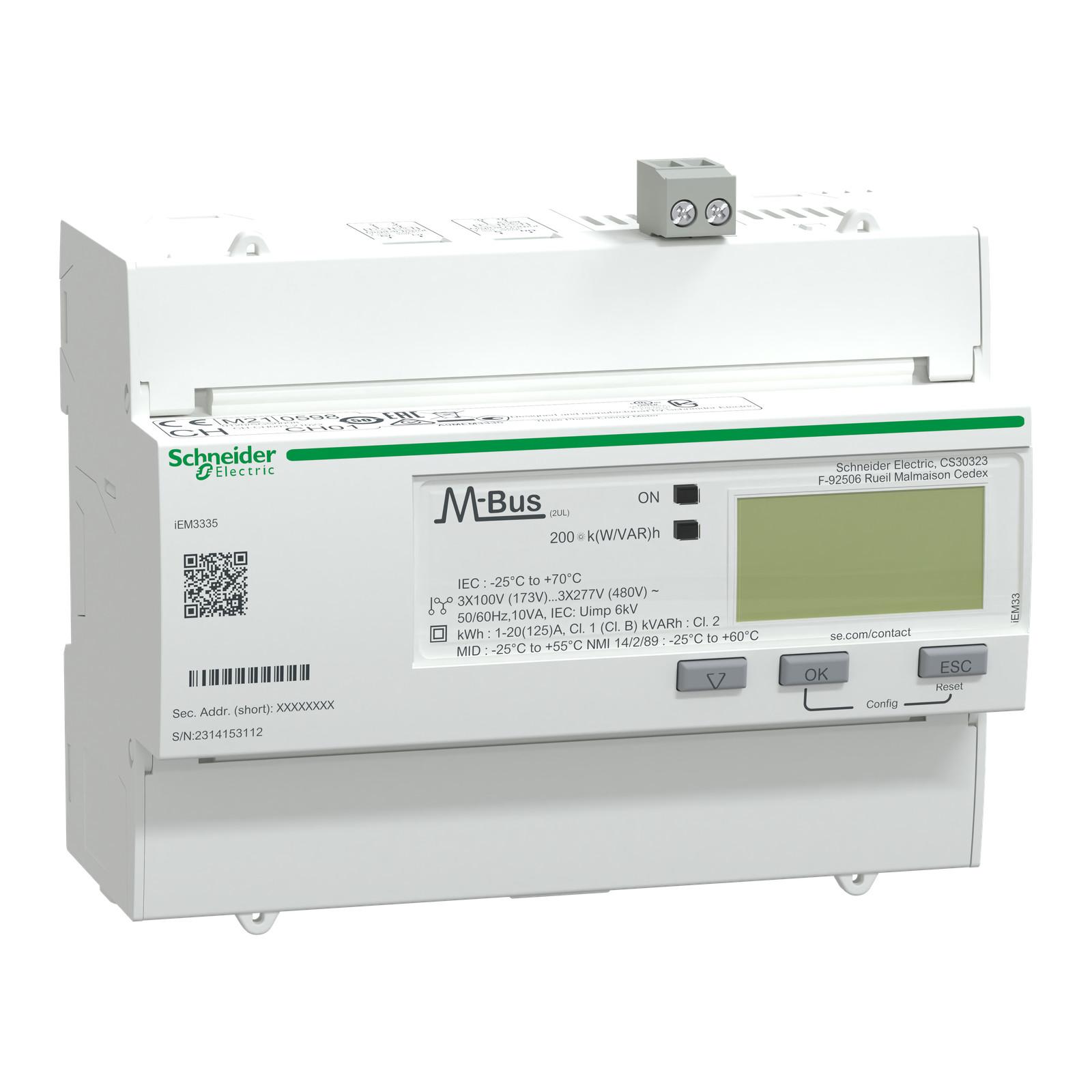 iEM3335 energy meter - 125 A - M-bus - 1 digital I - 1 digital O - multi-tariff - MID