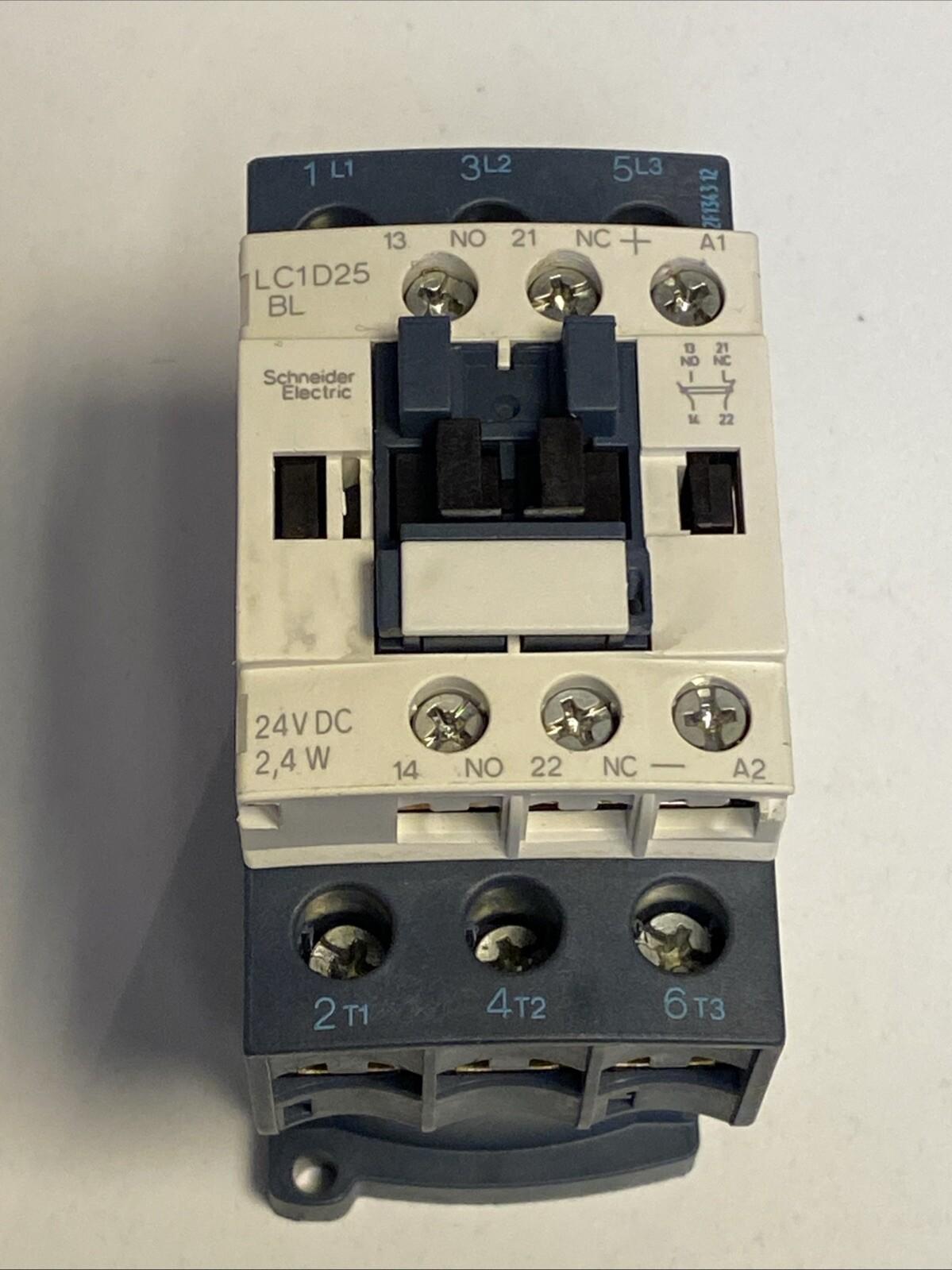 IEC contactor, TeSys Deca, nonreversing, 25A, 15HP at 480VAC, up to 100kA SCCR, 3 phase, 3 NO, low consumption 24VDC coil