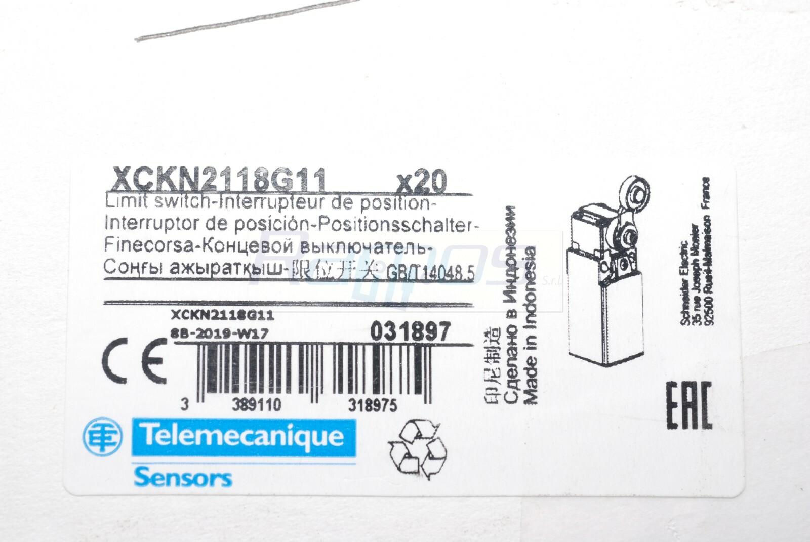 Limit switch, Limit switches XC Standard, XCKN, thermoplastic roller lever, 1NC+1 NO, snap, Pg11