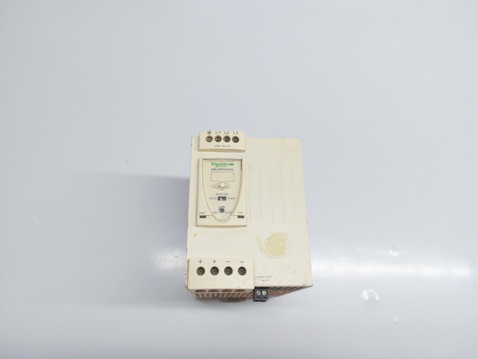 Regulated switch power supply, modicon power supply, 3 phases, 380 to 500V AC, 24V, 20A