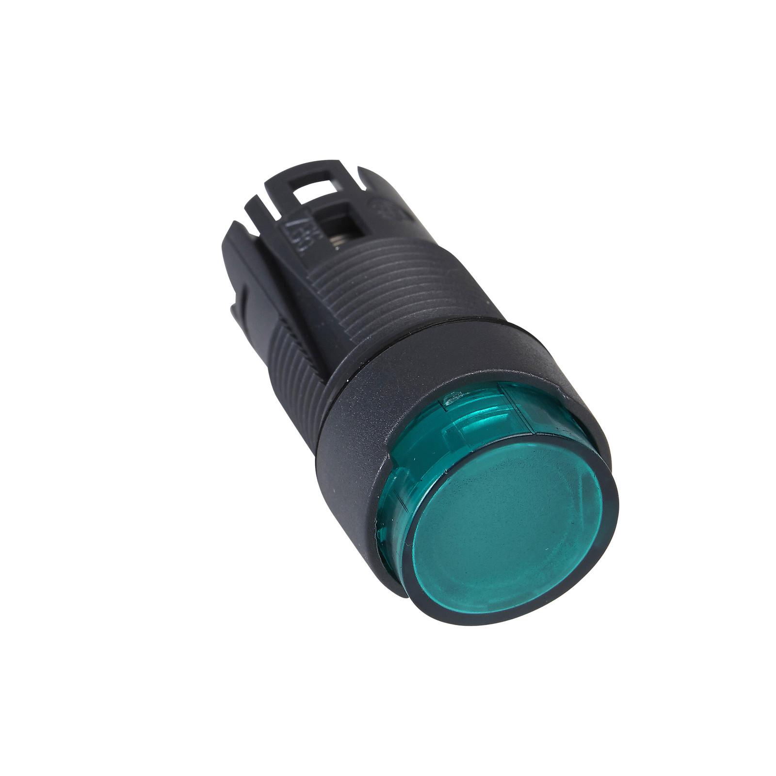 Head for illuminated push button, Harmony XB6, green projecting pushbutton Ø 16 spring return 12...24 V