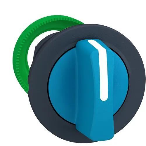 Head for selector switch, Harmony XB5, flush mounted blue 3 pos return center