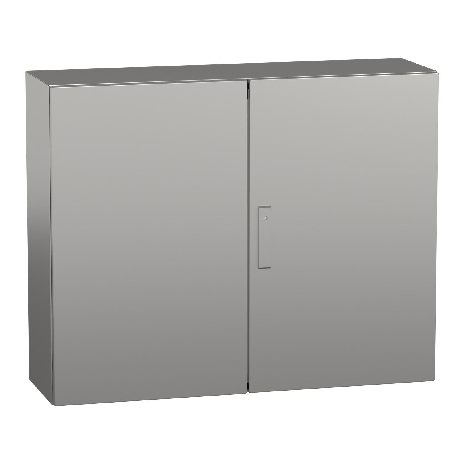 Wall mounted enclosure, Spacial S3X, stainless steel 304L, double plain door, 800x1000x300mm, IP55