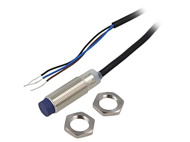 inductive sensor XS2 M12, L44mm, brass, Sn4mm, 12..24VDC, cable 2m