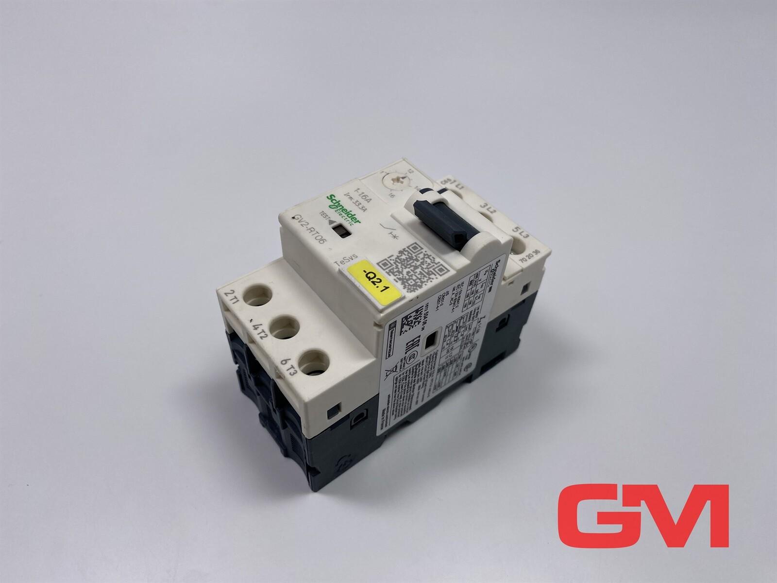 TeSys GV2 Manual Starter and Protector, thermal magnetic circuit protector, toggle switch, 1…1.6 A, screw clamp terminals