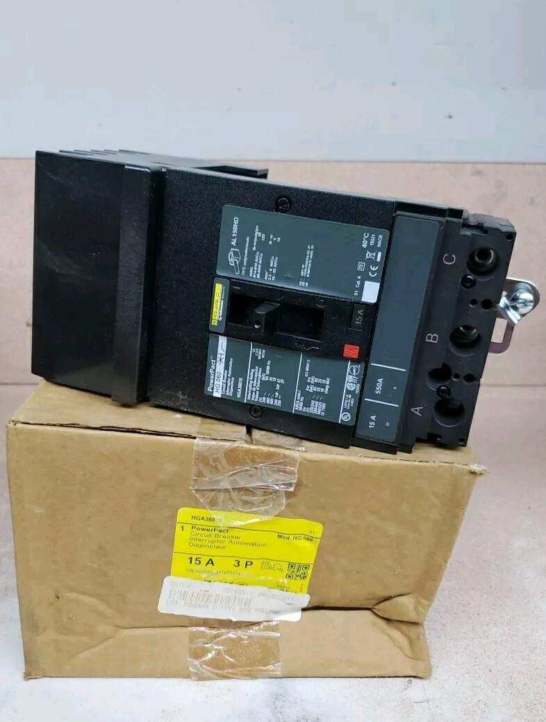 Circuit breaker, PowerPacT H, 15A, 3 pole, 600VAC, 18kA, I-Line, thermal magnetic, 80%, ABC