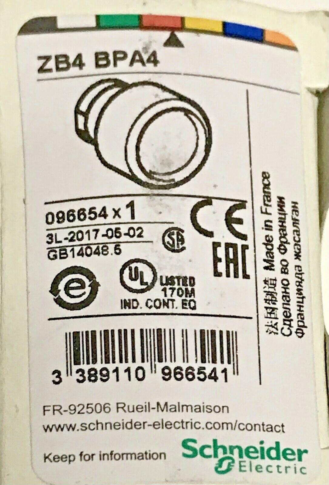 Head for non illuminated push button, Harmony XB4, metal, flush, red, 22mm, spring return, booted, unmarked
