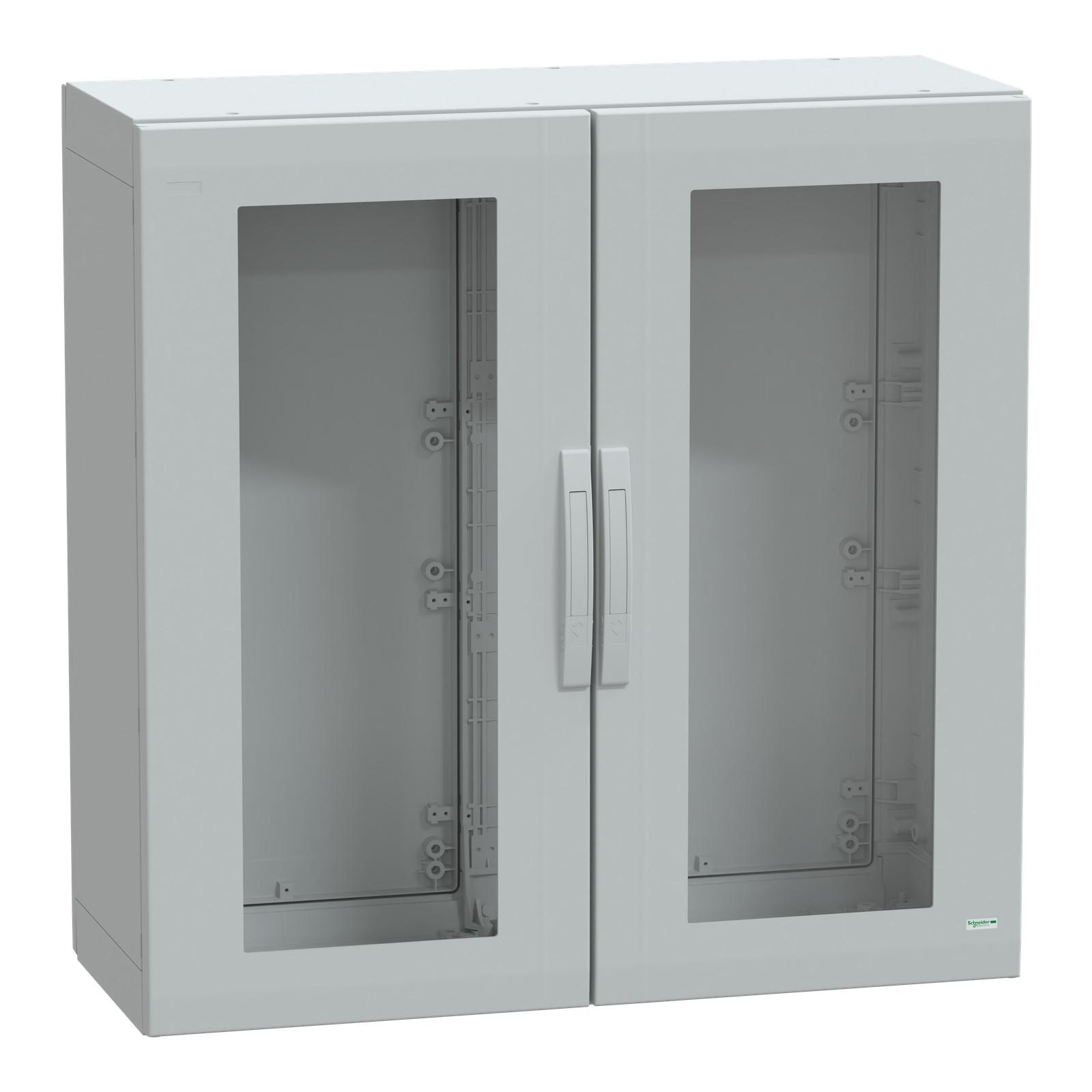 Floor standing polyester enclosure, Thalassa PLA, glazed door, completely sealed, 1000x1000x420mm, IP65, IK08