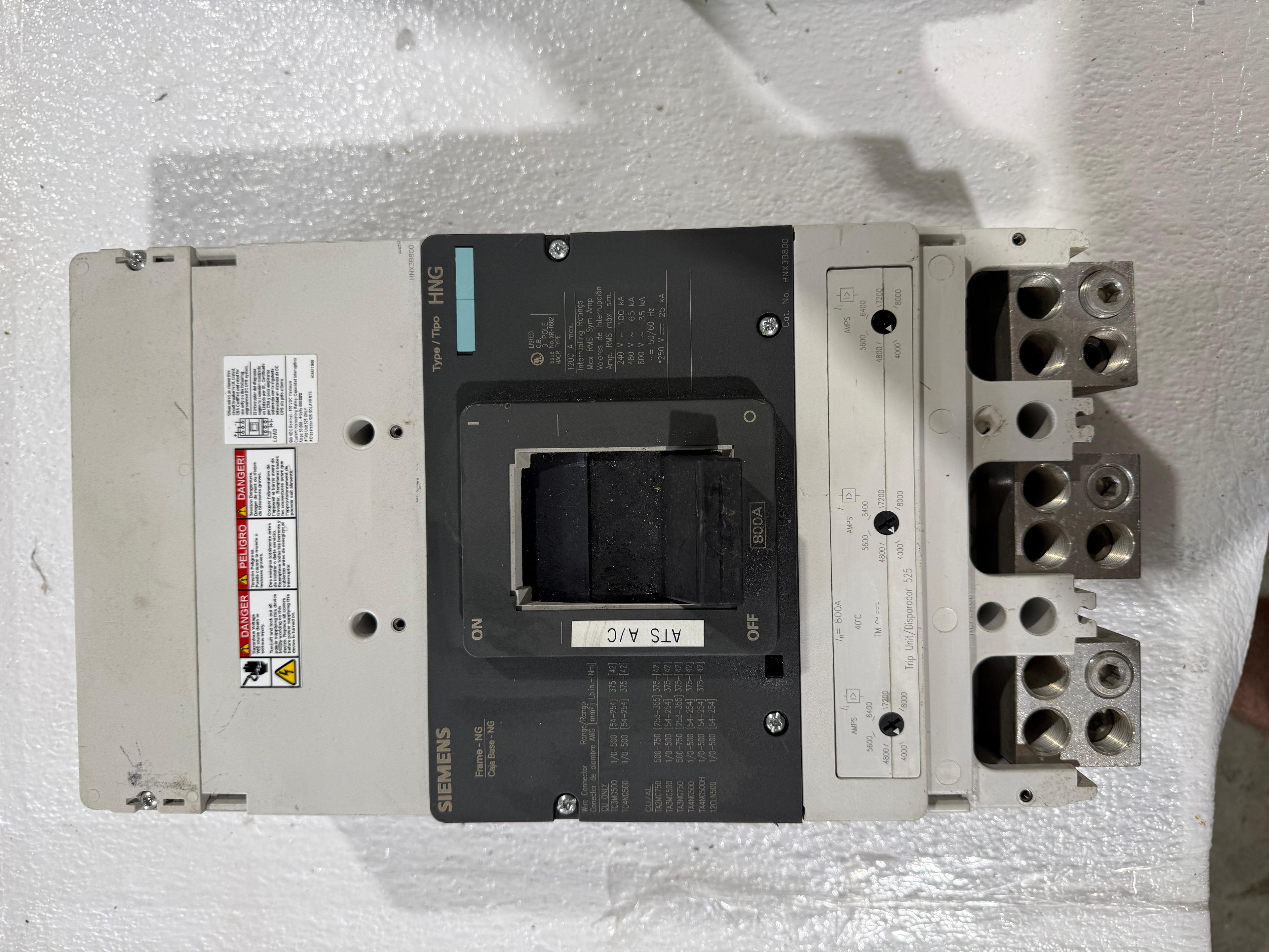 BREAKER VL 3P 800A 480V 65KA FX TM