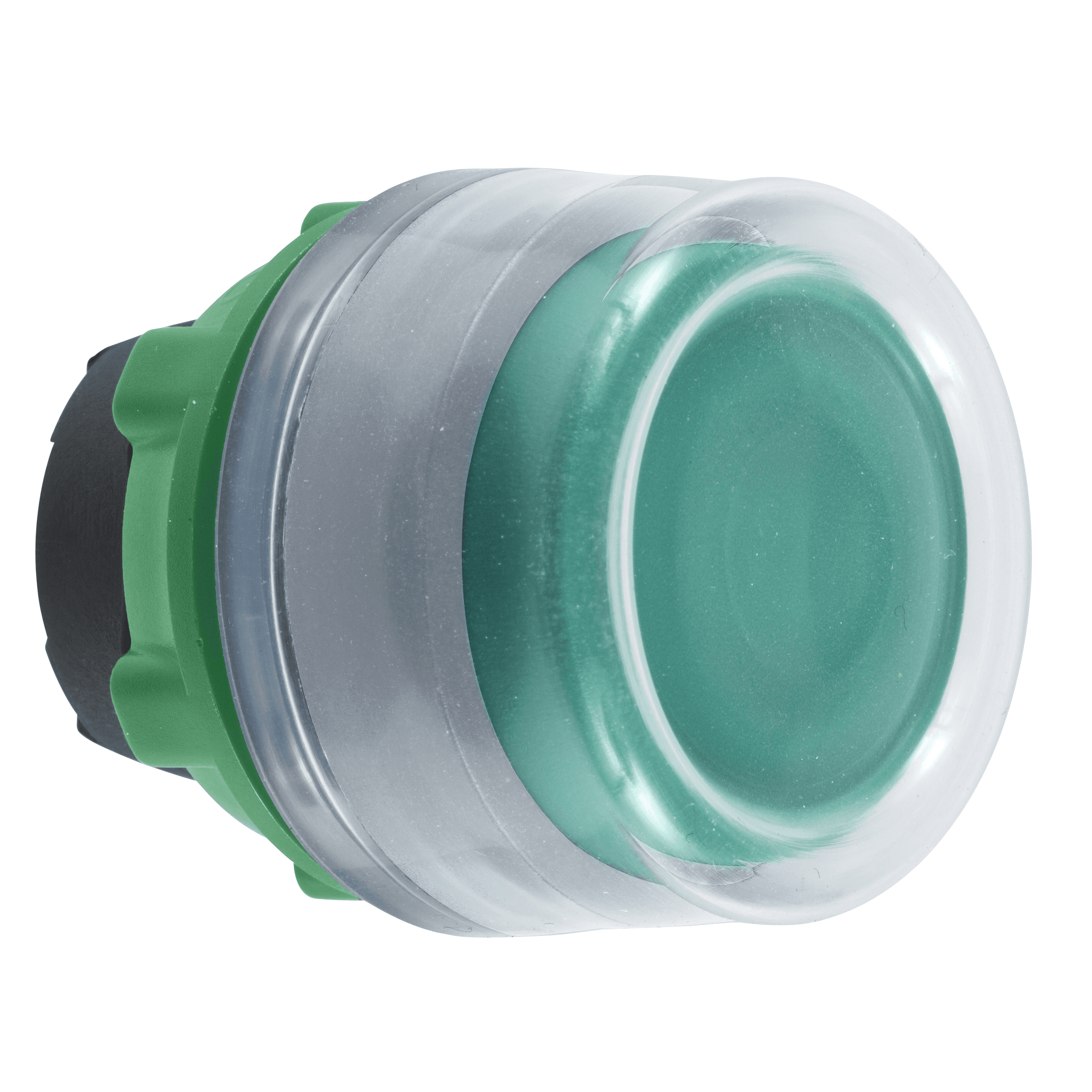 Head for non illuminated push button, Harmony XB5, XB4, green flush pushbutton Ø22 mm spring return unmarked