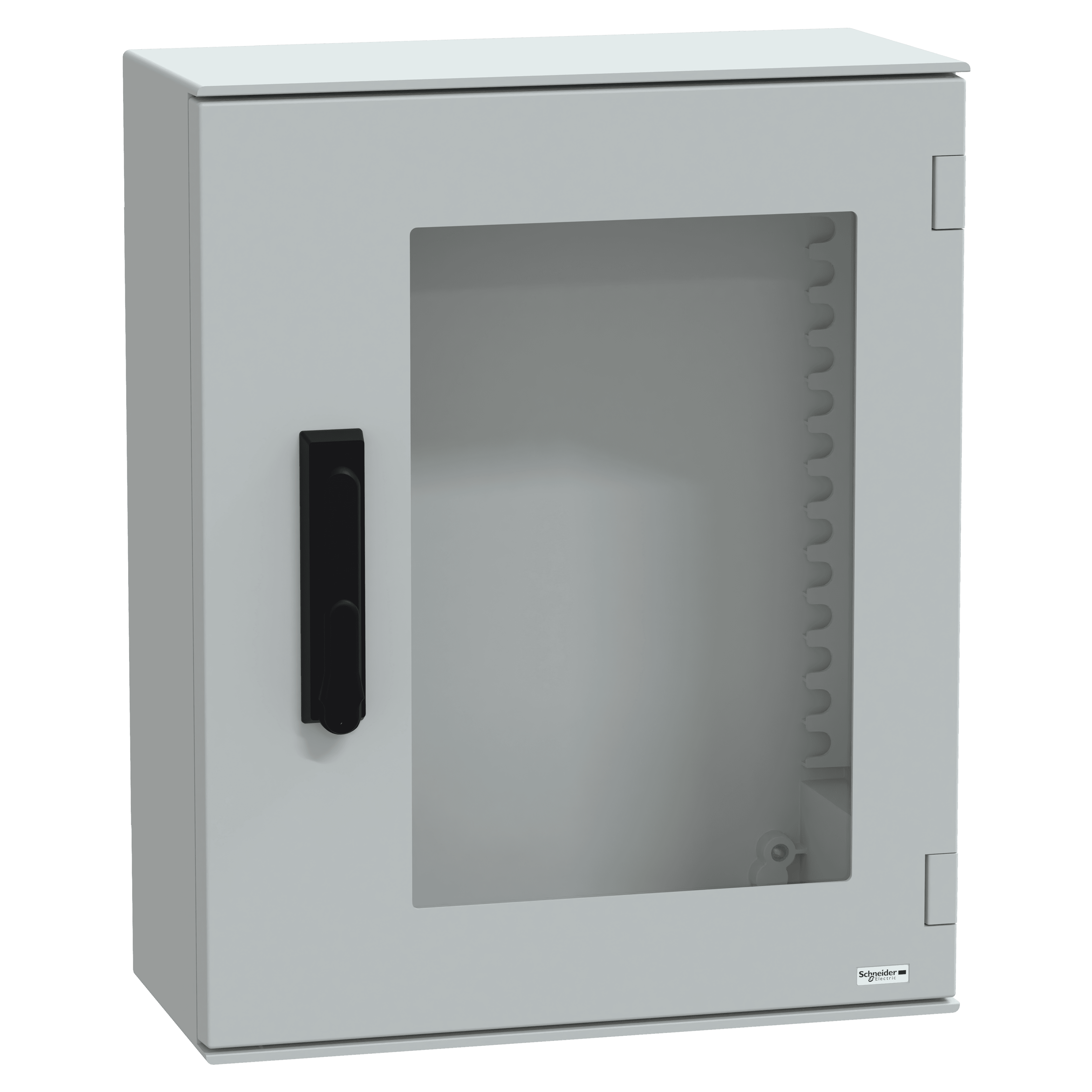 Wall mounted polyester enclosure, Thalassa PLM, glazed door, with handle, 530x430x200mm, IP66, IK08, RAL 7035