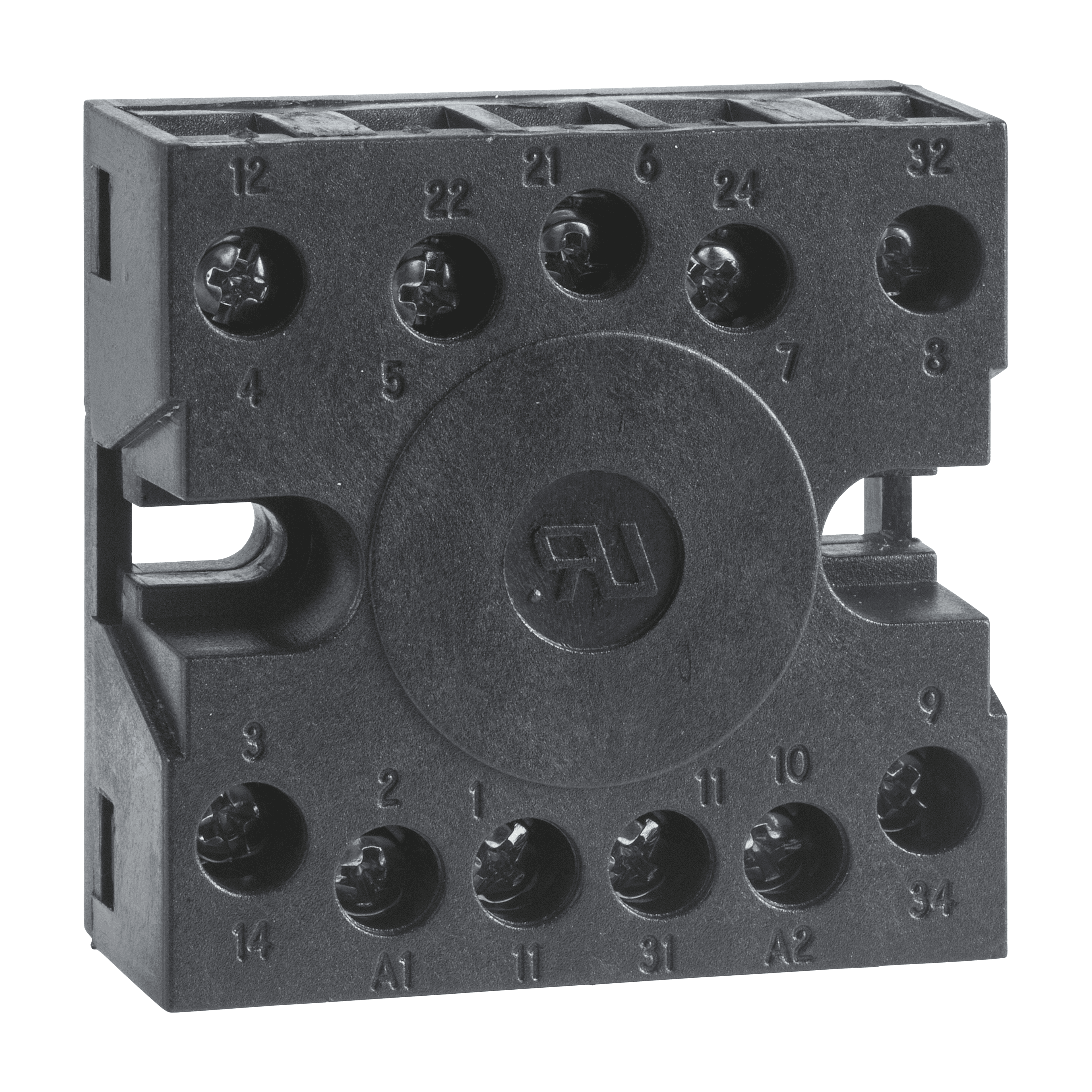 Socket, Harmony, for RE48 relays, screw terminals connections on rear face, 11 pins, IP 20