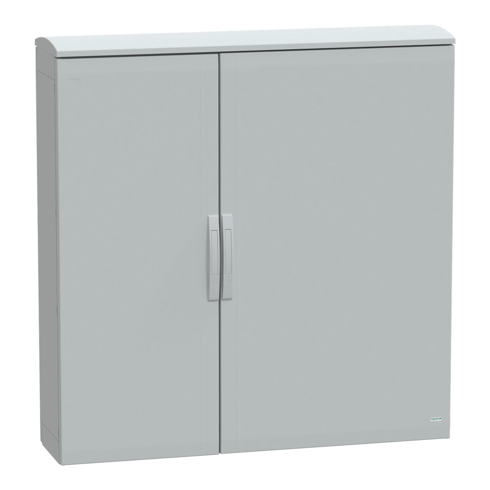 Floor standing polyester enclosure, Thalassa PLA, plain door, ventilated canopy, 1250x1250x320mm, IP44, IK10
