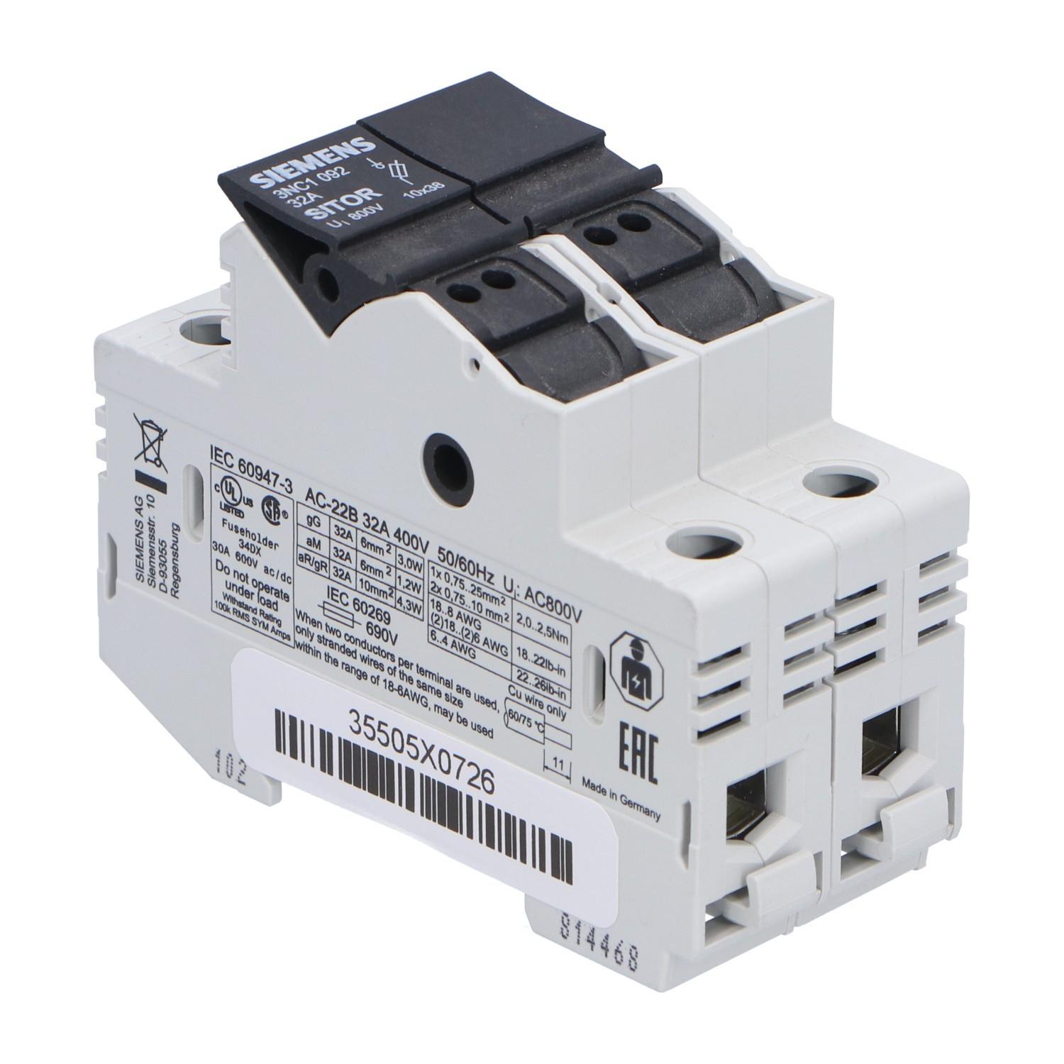 FUSE DISCONNECT SWITCH, 10X38, 32A, 690V, 3P