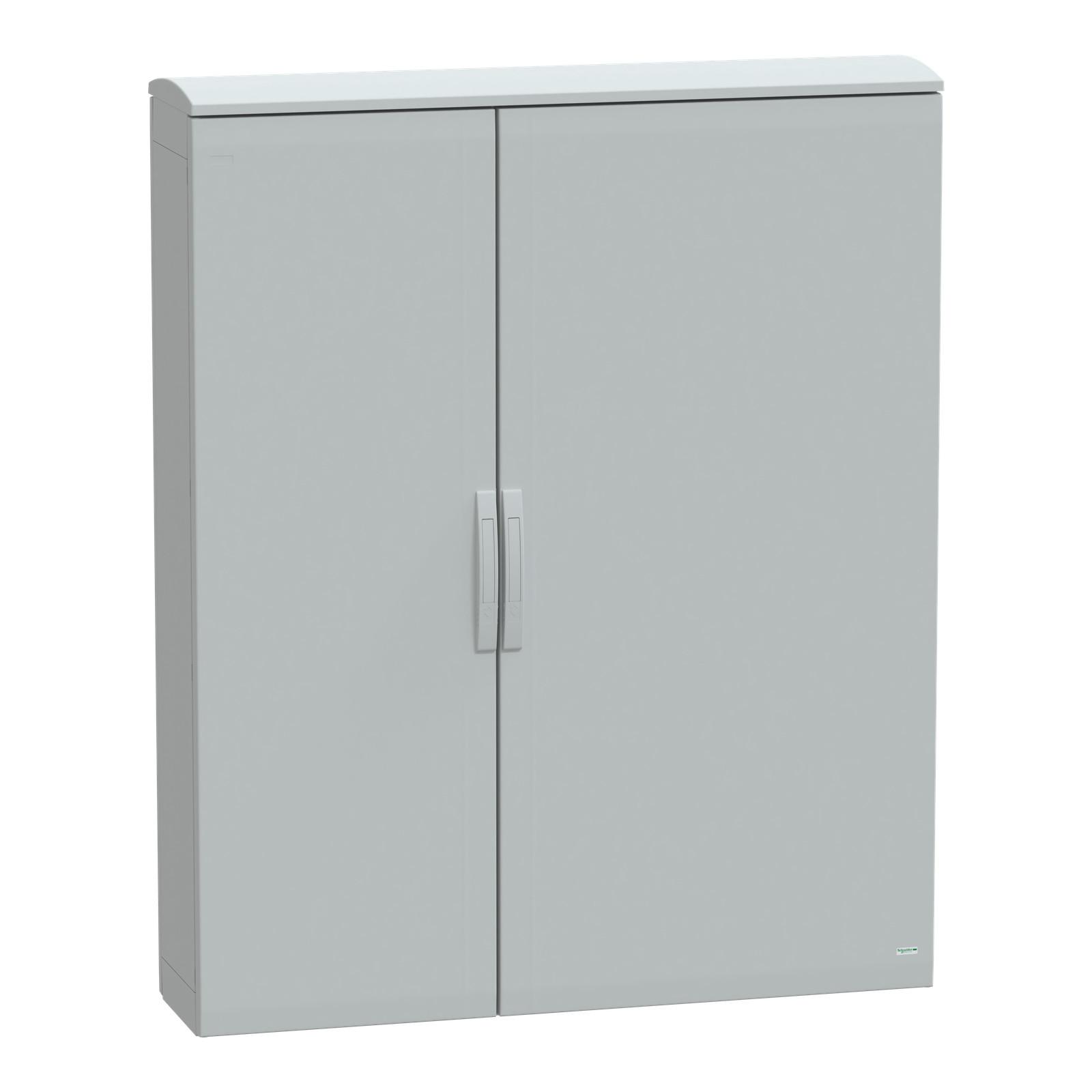 Floor standing polyester enclosure, Thalassa PLA, plain door, ventilated canopy, 1500x1250x320mm, IP44, IK10