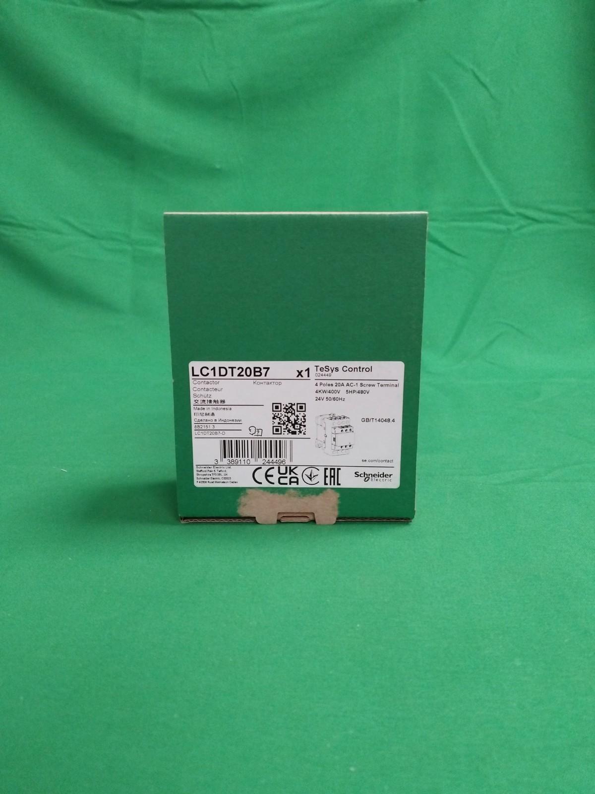 IEC contactor, TeSys Deca, nonreversing, 20A resistive, 4 pole, 4 NO, 24VAC 50/60Hz coil, open style