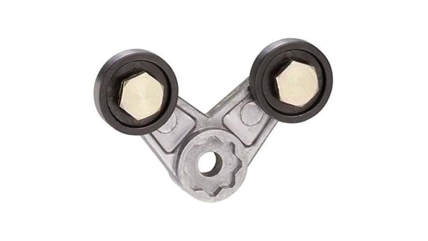 Limit switch lever, Limit switches XC Standard, ZCKY, forked arm with rollers 1 track, -40...70 °C