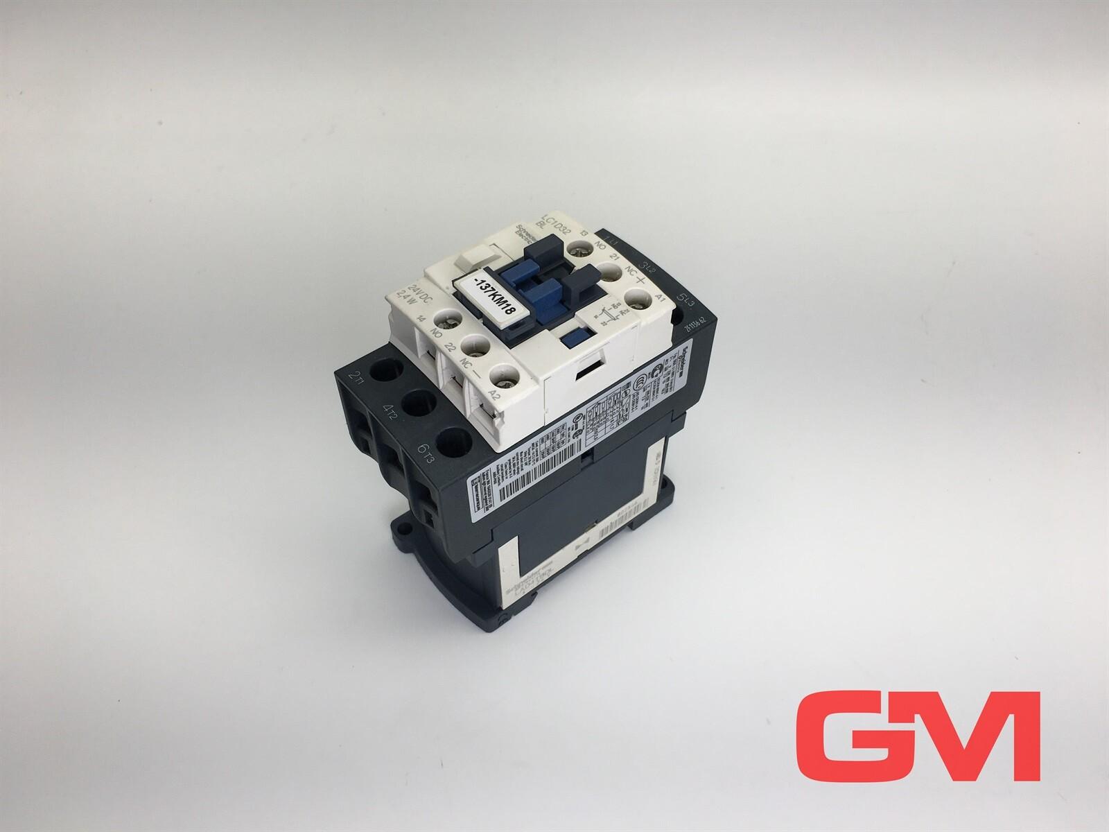 IEC contactor, TeSys Deca, nonreversing, 32A, 20HP at 480VAC, up to 100kA SCCR, 3 phase, 3 NO, low consumption 24VDC coil