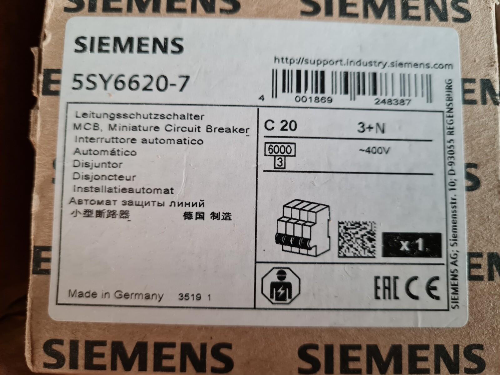 SUP PTOR 5SY6 3P+N 480V 20A 5K C-TRIP