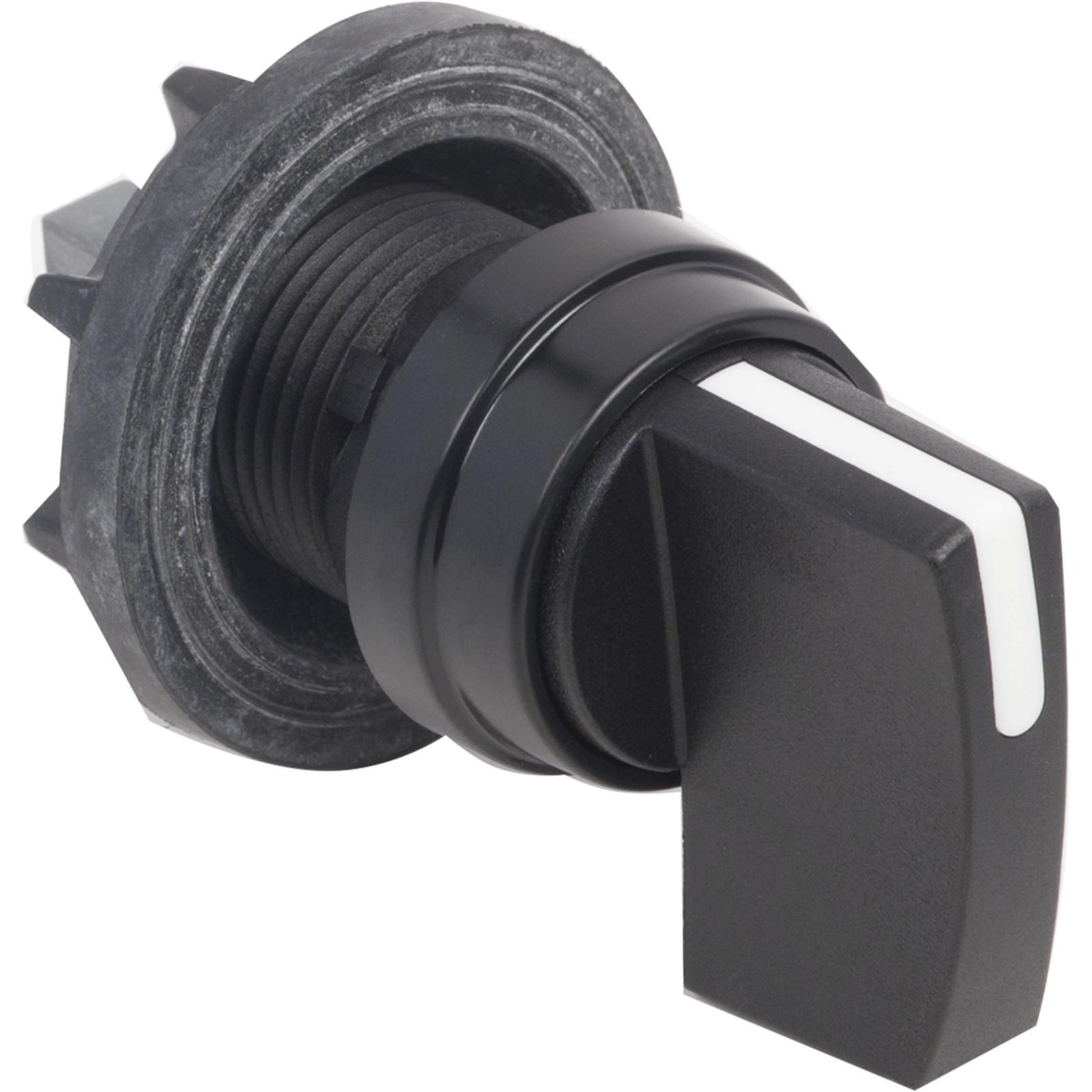 Cam switch operating head, Harmony K1, K2, 22mm, plastic, circular 29mm, mat black, black handle