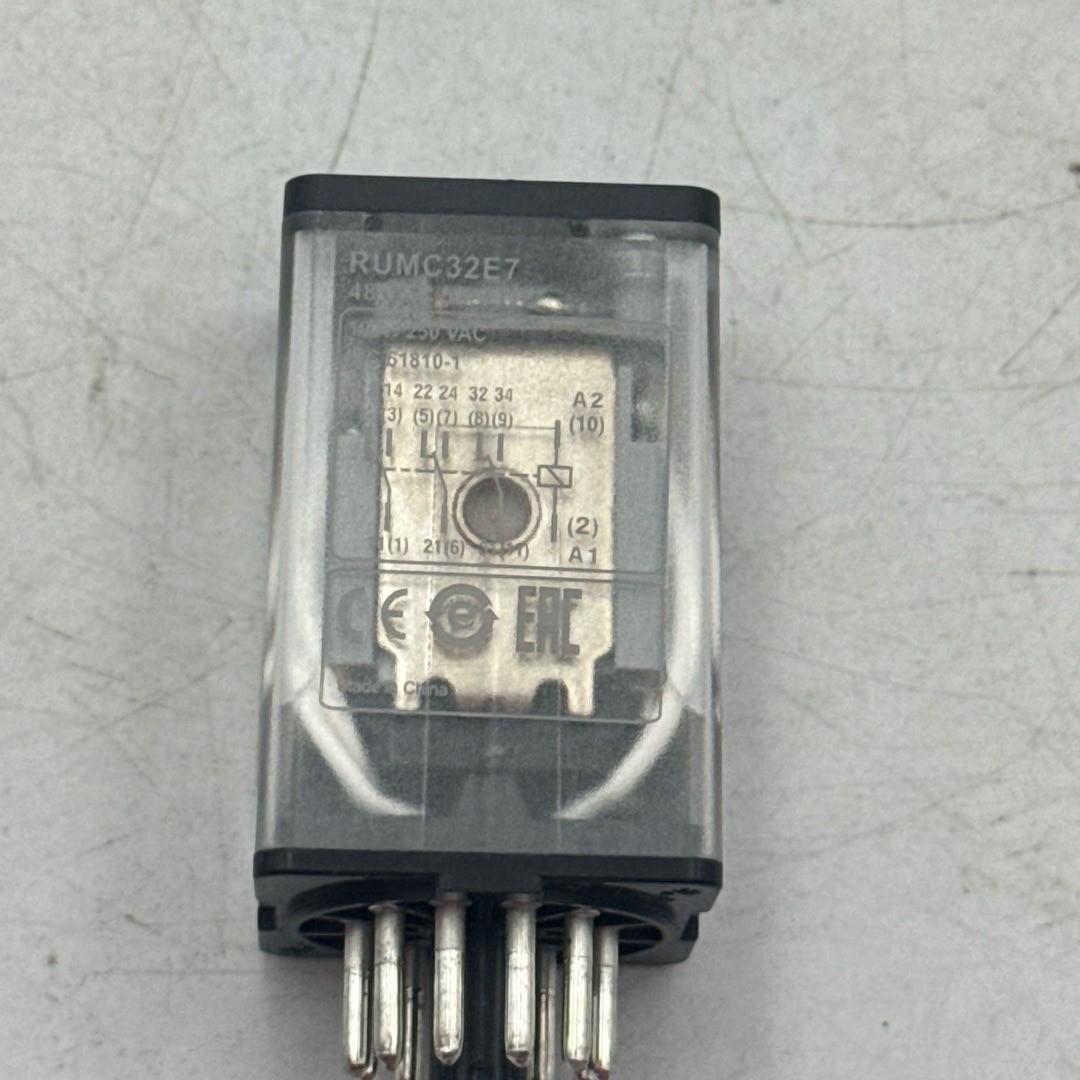 Universal plug in relay, Harmony, 10A, 3CO, with LED, lockable test button, 48V AC