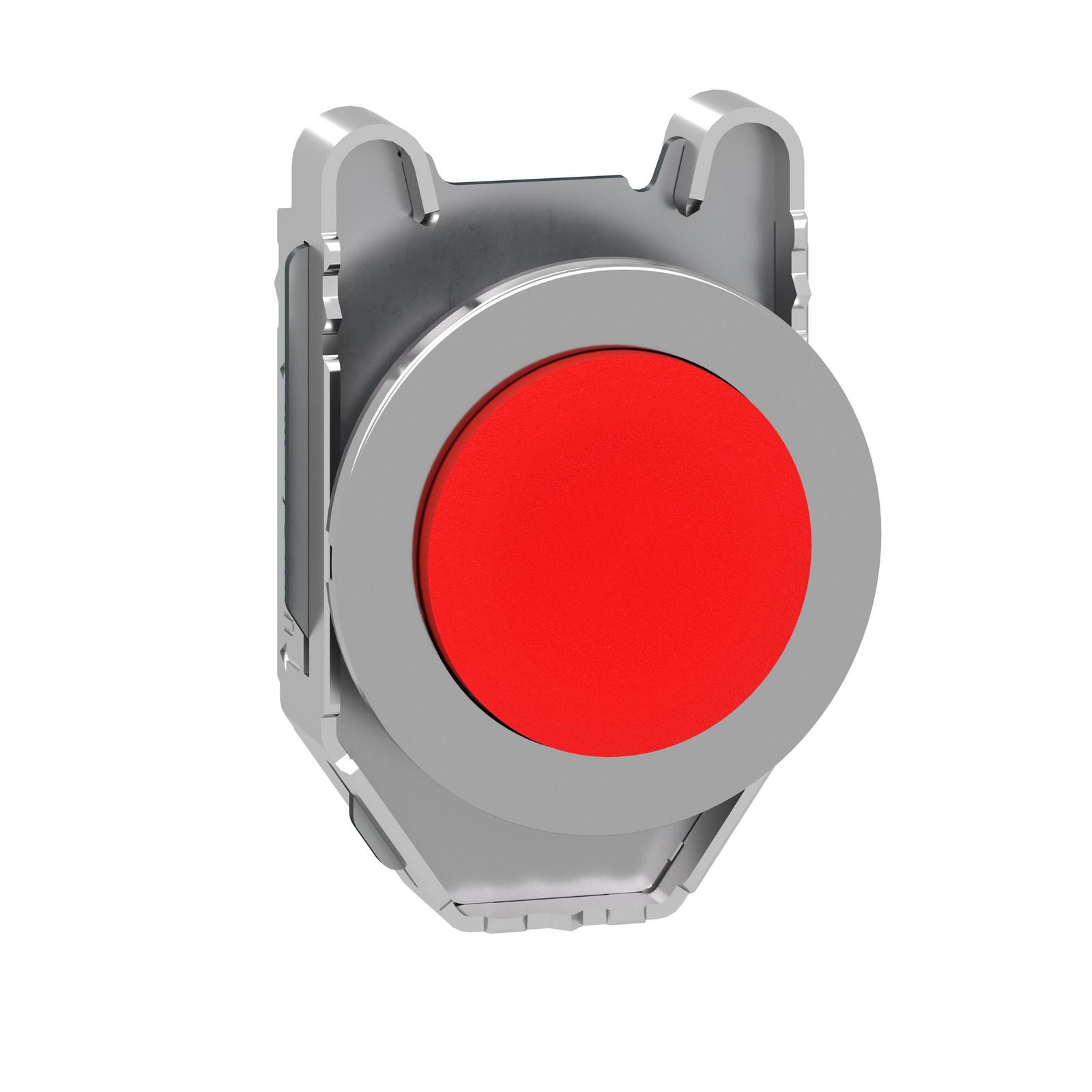 Head for non illuminated push button, Harmony XB4, flush mounted red projecting pushbutton