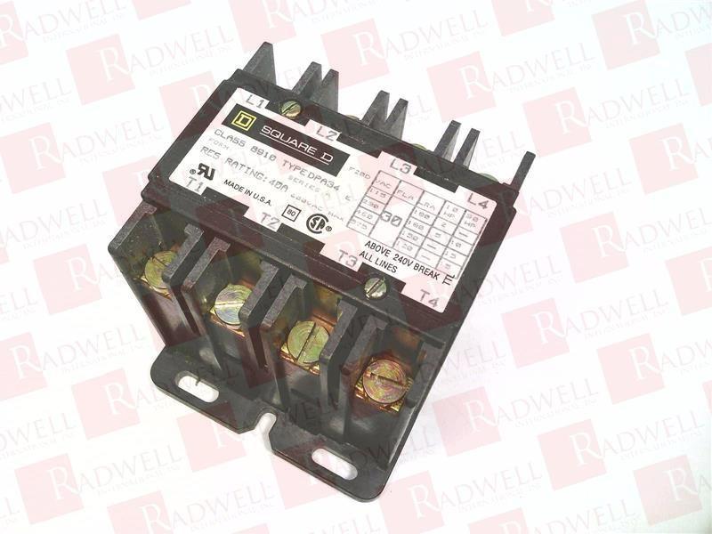 Contactor, Definite Purpose, 30A, 4 pole, 20HP at 575VAC, 3 phase, 24/24VAC 50/60Hz coil, open