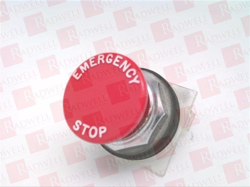 Push-button, Harmony 9001K, metal, snap-in plastic mushroom 57mm, red, 30mm, spring return, 1 C/O