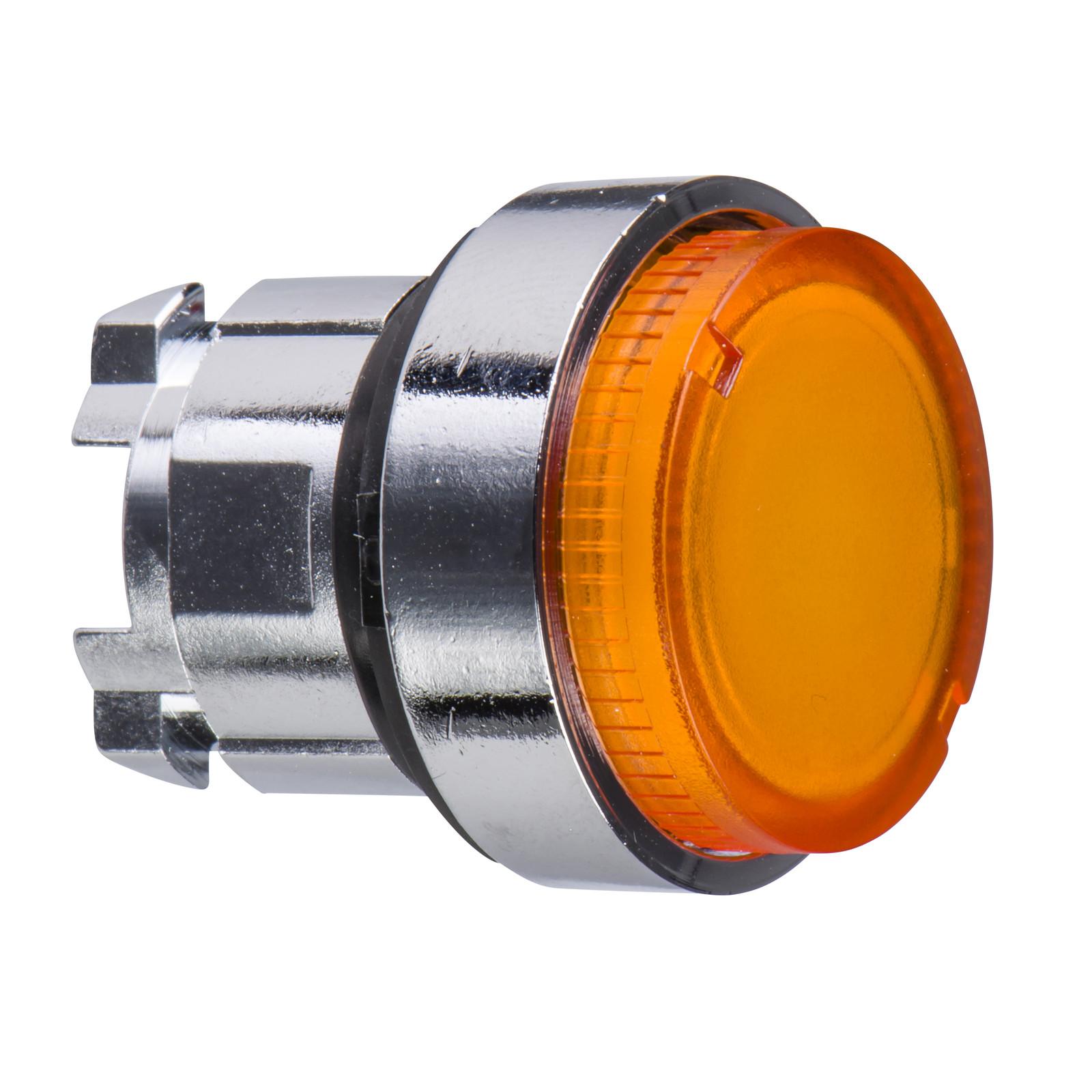 Head for illuminated push button, Harmony XB4, orange projecting pushbutton Ø22 mm spring return BA9s bulb